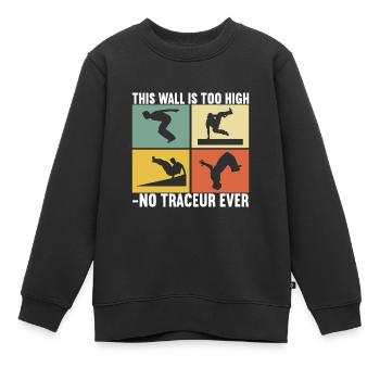 Parkour Freerunning - Sweat Premium enfant bio - noir - Devant - AI Model Kid Female (0cm)