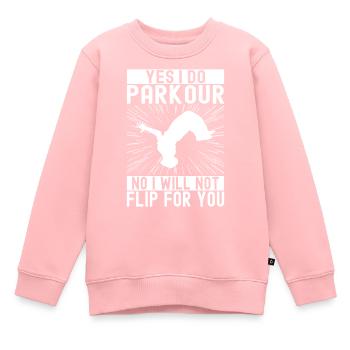 Parkour Freerunning - Sweat Premium enfant bio - rose - Devant - AI Model Kid Female (0cm)