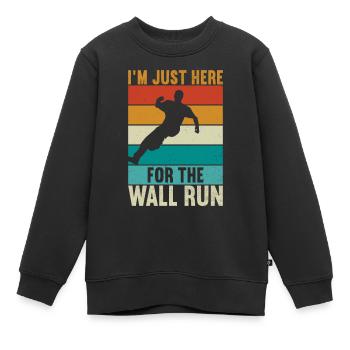Parkour Freerunning - Sweat Premium enfant bio - noir - Devant - AI Model Kid Female (0cm)
