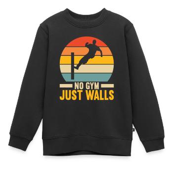 Parkour Freerunning - Sweat Premium enfant bio - noir - Devant - AI Model Kid Female (0cm)