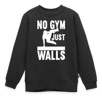 Parkour Freerunning - Sweat Premium enfant bio - noir - Devant - AI Model Kid Female (0cm)