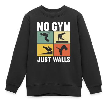 Parkour Freerunning - Sweat Premium enfant bio - noir - Devant - AI Model Kid Female (0cm)
