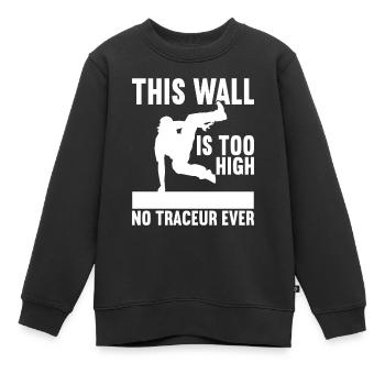 Parkour Freerunning - Sweat Premium enfant bio - noir - Devant - AI Model Kid Female (0cm)