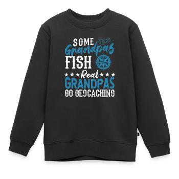 Einige Großväter fischen Echte Großväter gehen - Kinder Premium Organic Sweatshirt - Schwarz - Vorne - AI Model Kid Female (0cm)