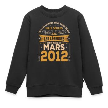 Mars 2012 | Mars 2012 anniversaire 2012 - Sweat Premium enfant bio - noir - Devant - AI Model Kid Female (0cm)