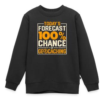 La prédiction du jour : 100 % de chances de s’amuser en géocaching - Sweat Premium enfant bio - noir - Devant - AI Model Kid Female (0cm)