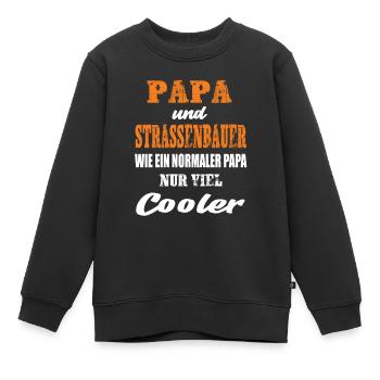 Papa und Strassenbauer - Kinder Premium Organic Sweatshirt - Schwarz - Vorne - AI Model Kid Female (0cm)