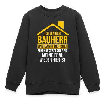 Bauherr - Kinder Premium Organic Sweatshirt - Schwarz - Vorne - AI Model Kid Female (0cm)