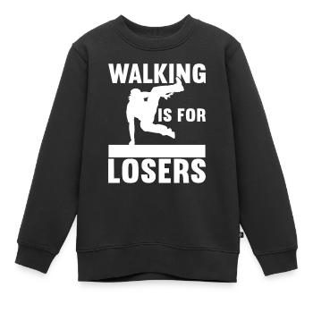 Parkour Freerunning - Sweat Premium enfant bio - noir - Devant - AI Model Kid Female (0cm)