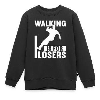 Parkour Freerunning - Sweat Premium enfant bio - noir - Devant - AI Model Kid Female (0cm)