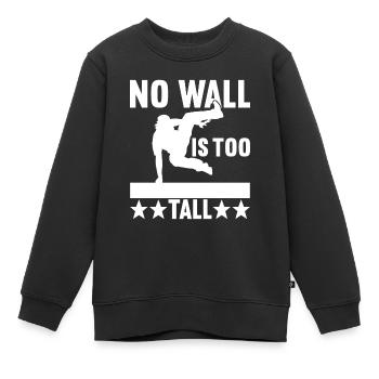 Parkour Freerunning - Sweat Premium enfant bio - noir - Devant - AI Model Kid Female (0cm)