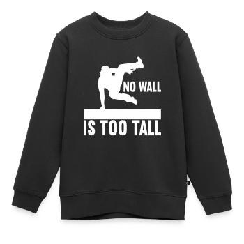 Parkour Freerunning - Sweat Premium enfant bio - noir - Devant - AI Model Kid Female (0cm)