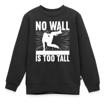Parkour Freerunning - Sweat Premium enfant bio - noir - Devant - AI Model Kid Female (0cm)