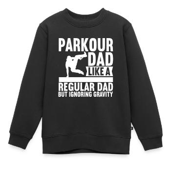 Parkour Freerunning - Sweat Premium enfant bio - noir - Devant - AI Model Kid Female (0cm)