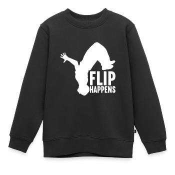 Parkour Freerunning - Sweat Premium enfant bio - noir - Devant - AI Model Kid Female (0cm)