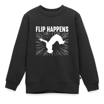 Parkour Freerunning - Sweat Premium enfant bio - noir - Devant - AI Model Kid Female (0cm)