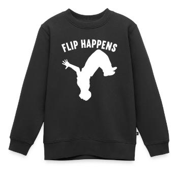 Parkour Freerunning - Sweat Premium enfant bio - noir - Devant - AI Model Kid Female (0cm)