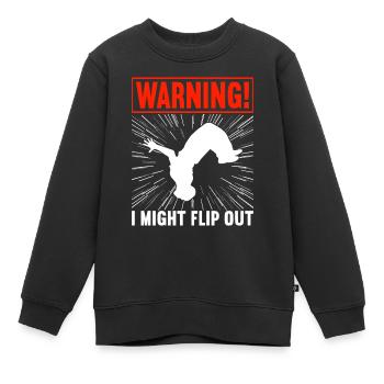 Parkour Freerunning - Sweat Premium enfant bio - noir - Devant - AI Model Kid Female (0cm)