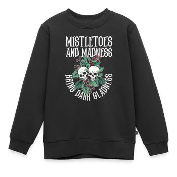 Mistelzweige + Wahnsinn bringen dunkle Freude Goth - Kinder Premium Organic Sweatshirt - Schwarz - Vorne - AI Model Kid Female (0cm)