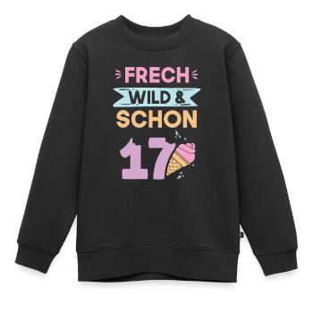 17 Jahre Geburtstag Eis essen - Kinder Premium Organic Sweatshirt - Schwarz - Vorne - AI Model Kid Female (0cm)