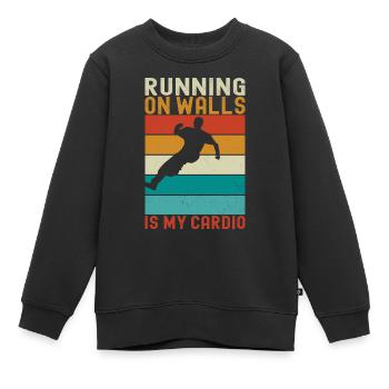 Parkour Freerunning - Sweat Premium enfant bio - noir - Devant - AI Model Kid Female (0cm)
