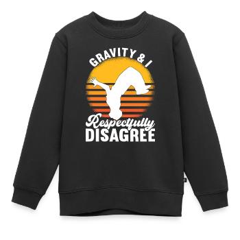 Parkour Freerunning - Sweat Premium enfant bio - noir - Devant - AI Model Kid Female (0cm)