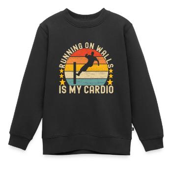 Parkour Freerunning - Sweat Premium enfant bio - noir - Devant - AI Model Kid Female (0cm)