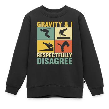 Parkour Freerunning - Sweat Premium enfant bio - noir - Devant - AI Model Kid Female (0cm)