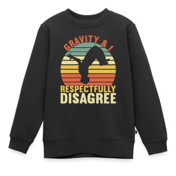Parkour Freerunning - Sweat Premium enfant bio - noir - Devant - AI Model Kid Female (0cm)