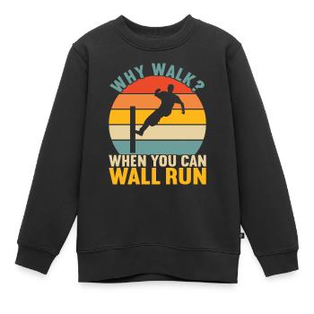 Parkour Freerunning - Sweat Premium enfant bio - noir - Devant - AI Model Kid Female (0cm)