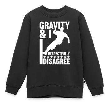 Parkour Freerunning - Sweat Premium enfant bio - noir - Devant - AI Model Kid Female (0cm)