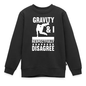 Parkour Freerunning - Sweat Premium enfant bio - noir - Devant - AI Model Kid Female (0cm)