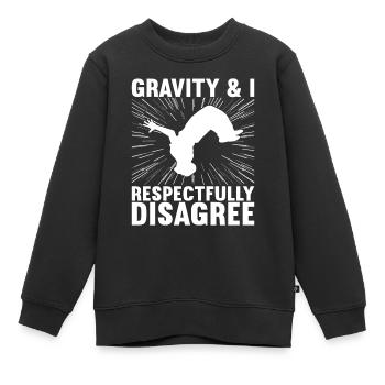 Parkour Freerunning - Sweat Premium enfant bio - noir - Devant - AI Model Kid Female (0cm)