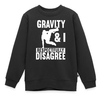 Parkour Freerunning - Sweat Premium enfant bio - noir - Devant - AI Model Kid Female (0cm)