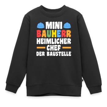 Bauherr - Kinder Premium Organic Sweatshirt - Schwarz - Vorne - AI Model Kid Female (0cm)