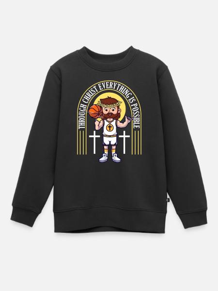 Christian basketball shirt jesus christ basketball - Kids Premium Organic Sweatshirt - black