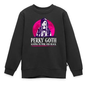 Perky Goth - Meurtre en rose et noir - Goth - Sweat Premium enfant bio - noir - Devant - AI Model Kid Female (0cm)
