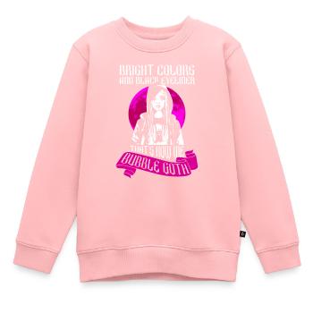Knallige Farben schwarzer Eyeliner Bubble Goth - Kinder Premium Organic Sweatshirt - Rosa - Vorne - AI Model Kid Female (0cm)