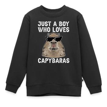 Rongeur Capybara - Sweat Premium enfant bio - noir - Devant - AI Model Kid Female (0cm)