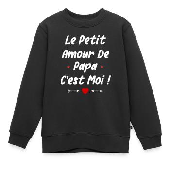 Le petit amour de papa c'est moi - Sweat Premium enfant bio - noir - Devant - AI Model Kid Female (0cm)