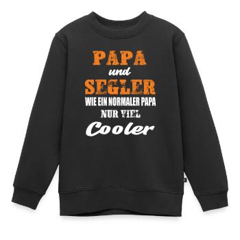 Papa und Segler Segeln Regatta Segeln Segelboot - Kinder Premium Organic Sweatshirt - Schwarz - Vorne - AI Model Kid Female (0cm)