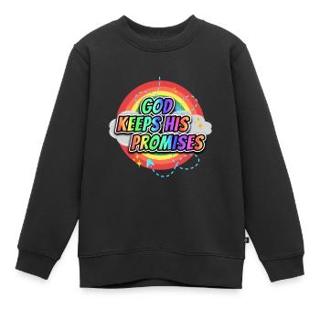 Dieu tient ses promesses 4 - Sweat Premium enfant bio - noir - Devant - AI Model Kid Female (0cm)