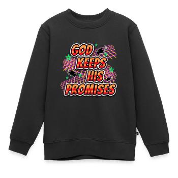 Dieu tient ses promesses - Sweat Premium enfant bio - noir - Devant - AI Model Kid Female (0cm)