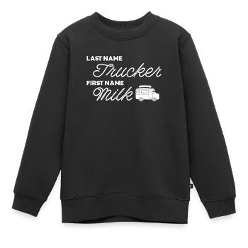 Camion de lait de vache Camion de lait - Sweat Premium enfant bio - noir - Devant - AI Model Kid Female (0cm)