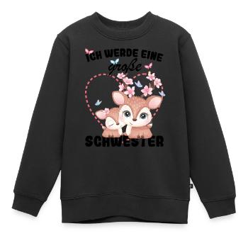 Ich Werde Eine Große Schwester 2024 - Kinder Premium Organic Sweatshirt - Schwarz - Vorne - AI Model Kid Female (0cm)