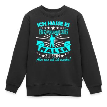 Maler und Lackierer / Maler & Lackierer - Kinder Premium Organic Sweatshirt - Schwarz - Vorne - AI Model Kid Female (0cm)