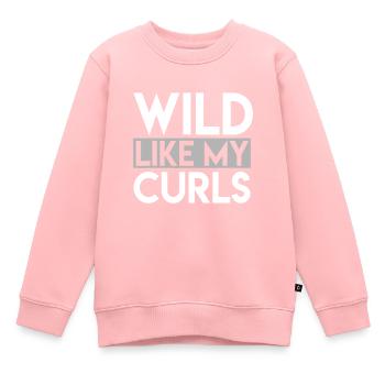 Wild wie meine Locken Lustiges Sprichwort Kleinkind lockiges Haar - Kinder Premium Organic Sweatshirt - Rosa - Vorne - AI Model Kid Female (0cm)
