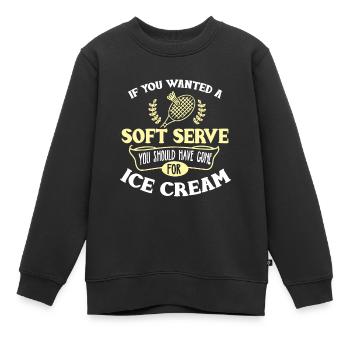 Idée Badminton Joke Soft Serve Citation Badminton Pla - Sweat Premium enfant bio - noir - Devant - AI Model Kid Female (0cm)