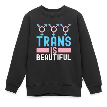 Transgender Trans LGBTQ - Kinder Premium Organic Sweatshirt - Schwarz - Vorne - AI Model Kid Female (0cm)