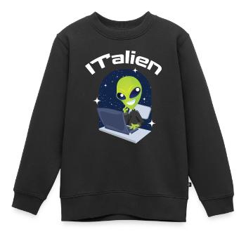 ITalien Alien Informatiker Hacker Coder - Kinder Premium Organic Sweatshirt - Schwarz - Vorne - AI Model Kid Female (0cm)